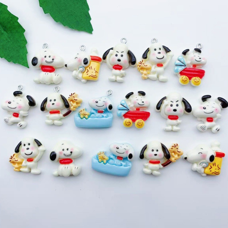 Party Games Ideas - 12pcs resin cartoon dog pendant, DIY
