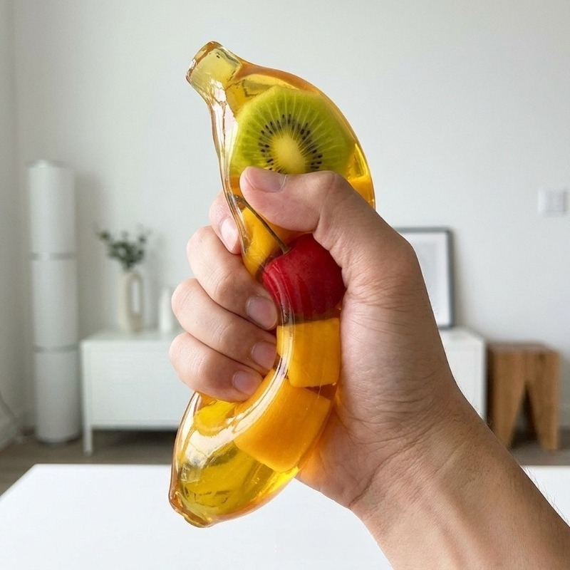 Party Games Ideas - Fruit Banana Jelly Squishy Toy Stress