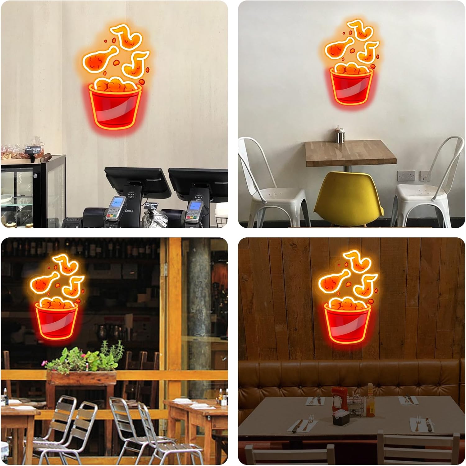 Fried Chicken Neon Sign USB Di - Party Games Shop review and price