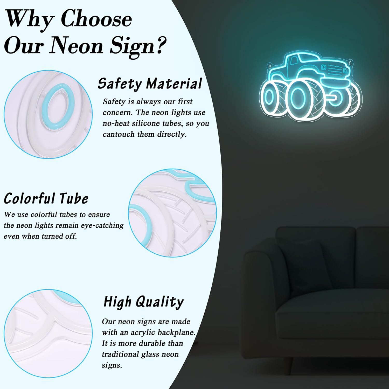 Truck Neon Sign USB Dimmable L - Party Games Shop review and price