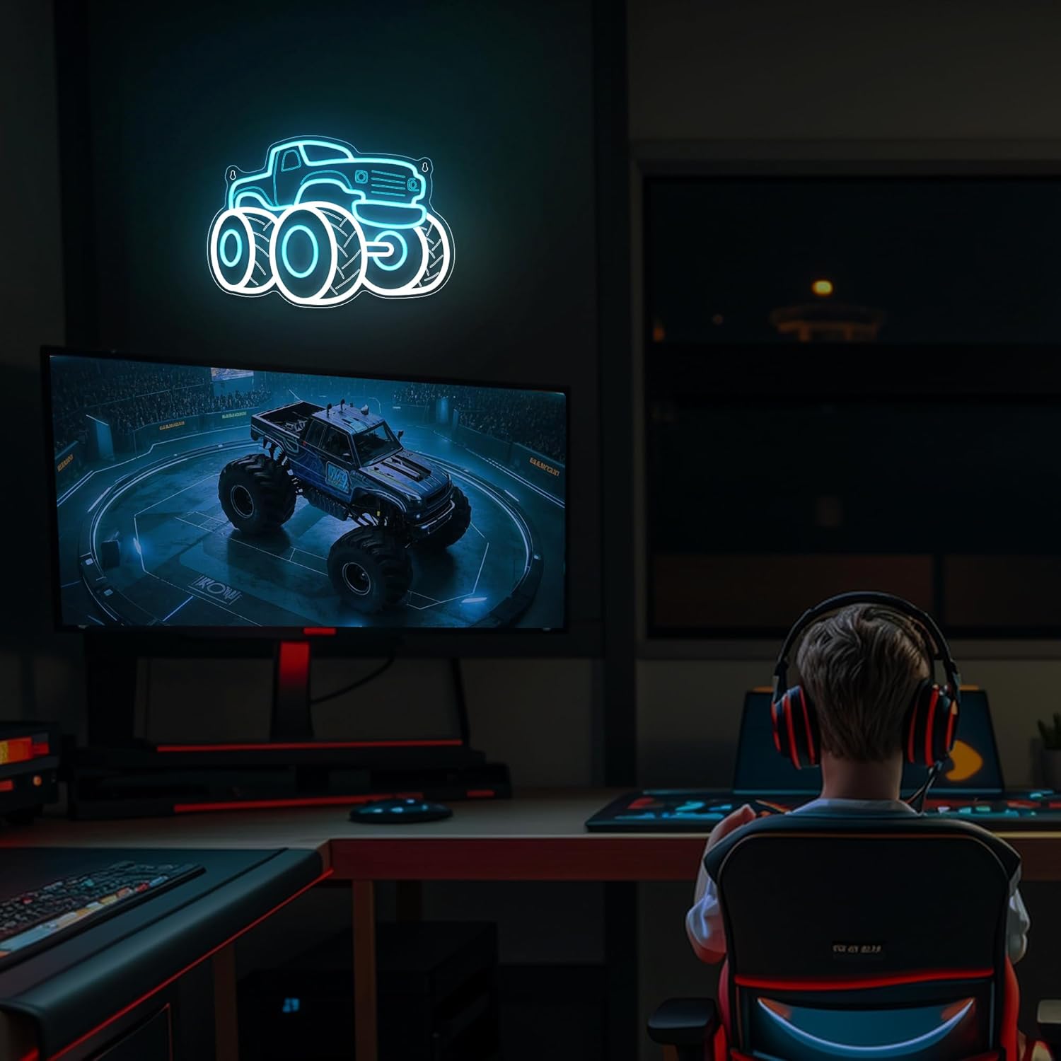 Truck Neon Sign USB Dimmable L - Party Games Shop review and price