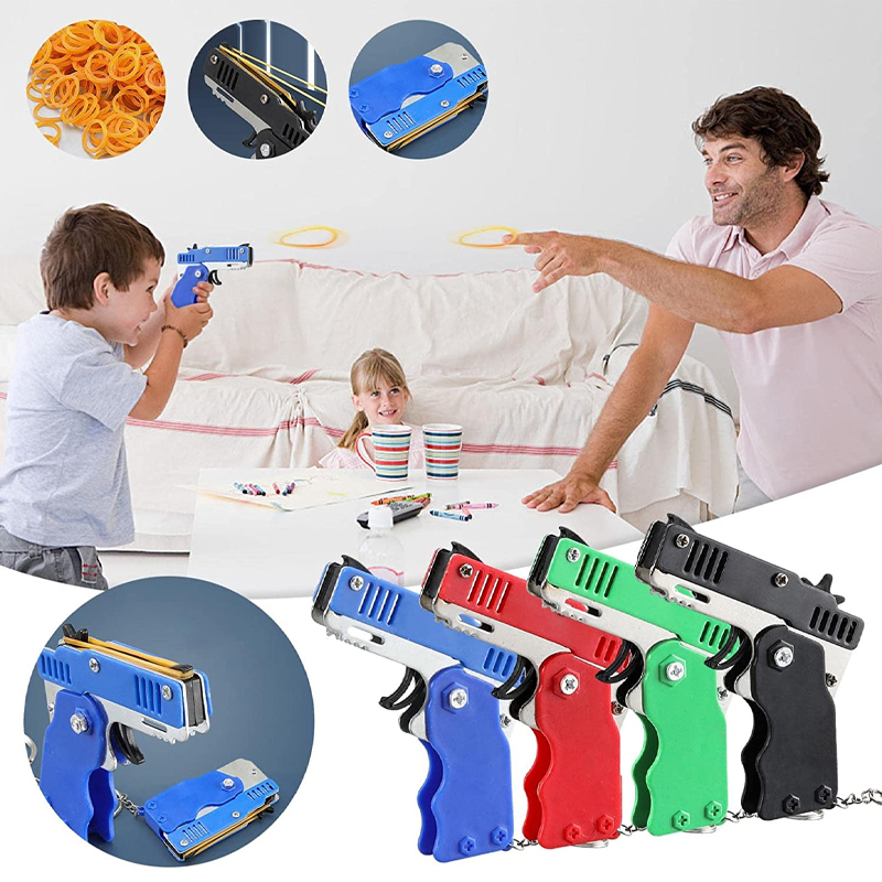 Mini Keychain Rubber Band Gun  - Party Games Gender Reveal review and price