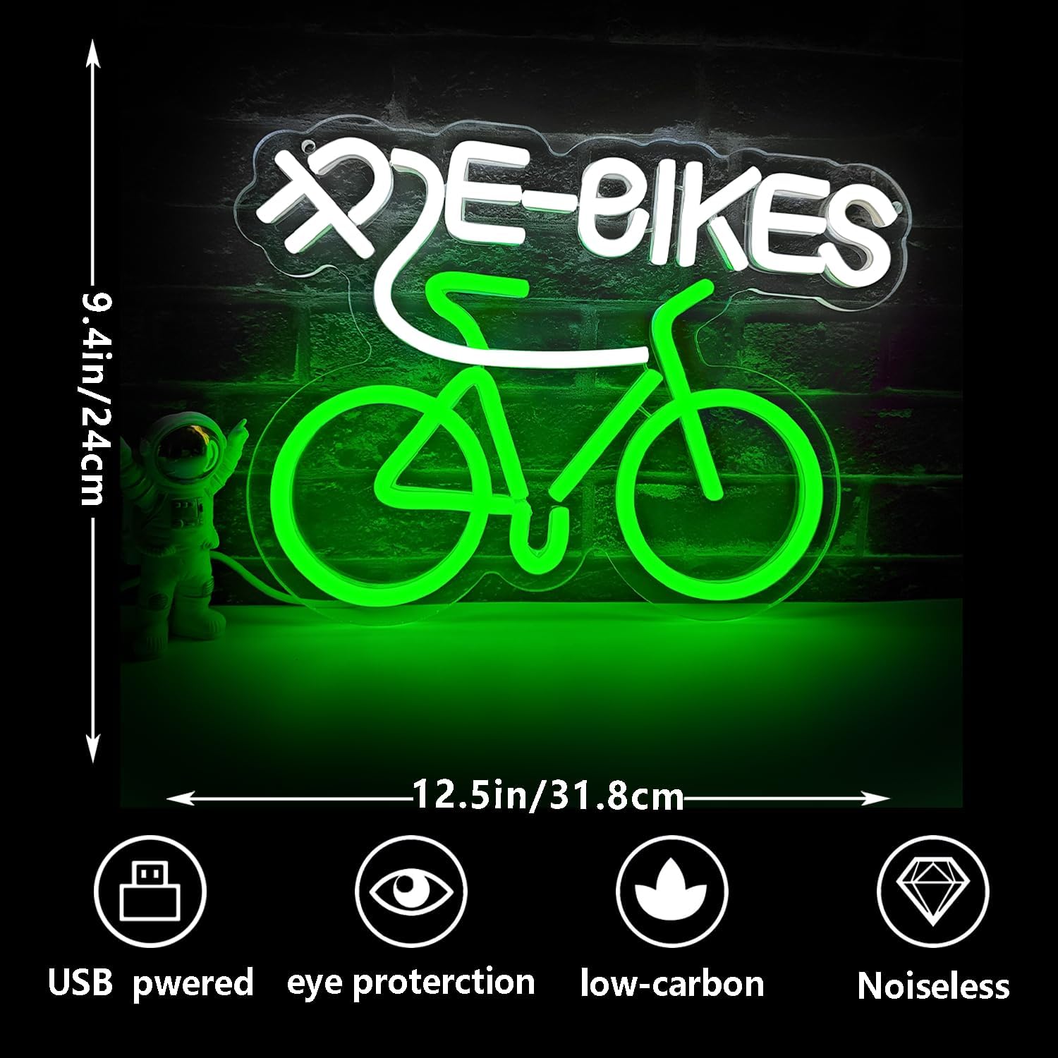 Bicycle Neon Sign USB Dimmable - Party Games Shop review and price