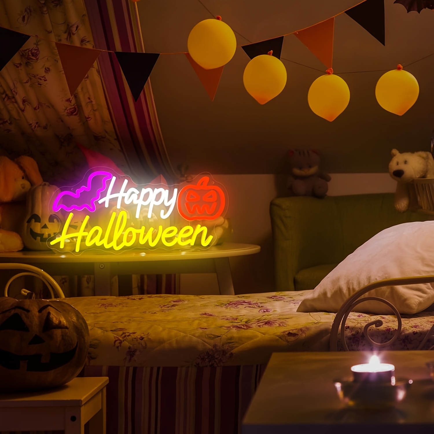 Happy Halloween Neon Sign Dimm - Party Games Shop review and price