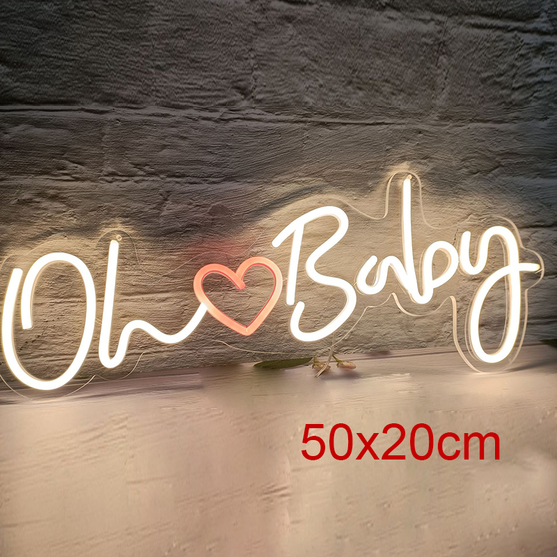Oh Baby Neon Sign Love Heart L - Party Games Shop review and price