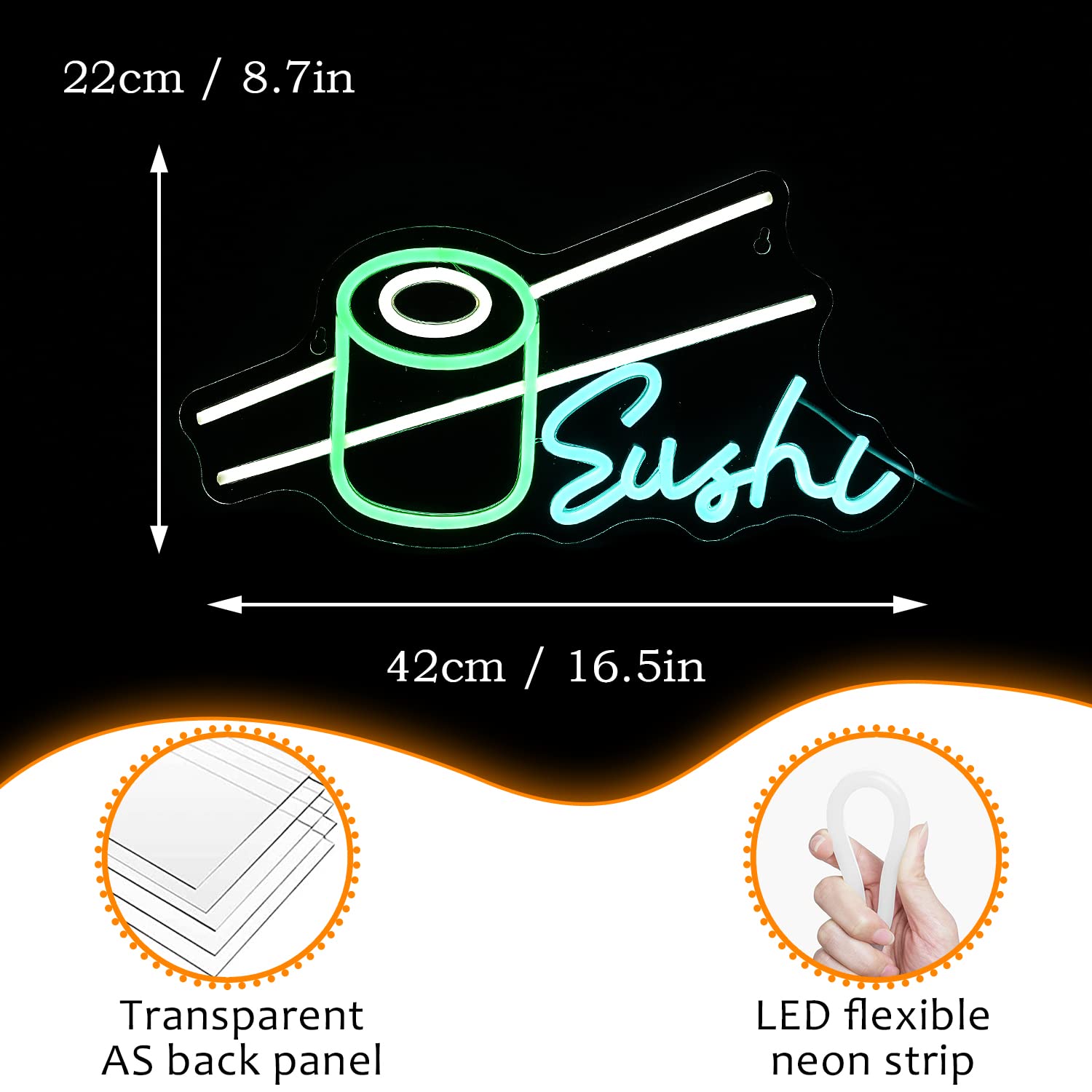 Sushi Neon Sign Bar Wine Glass - Party Games Shop review and price