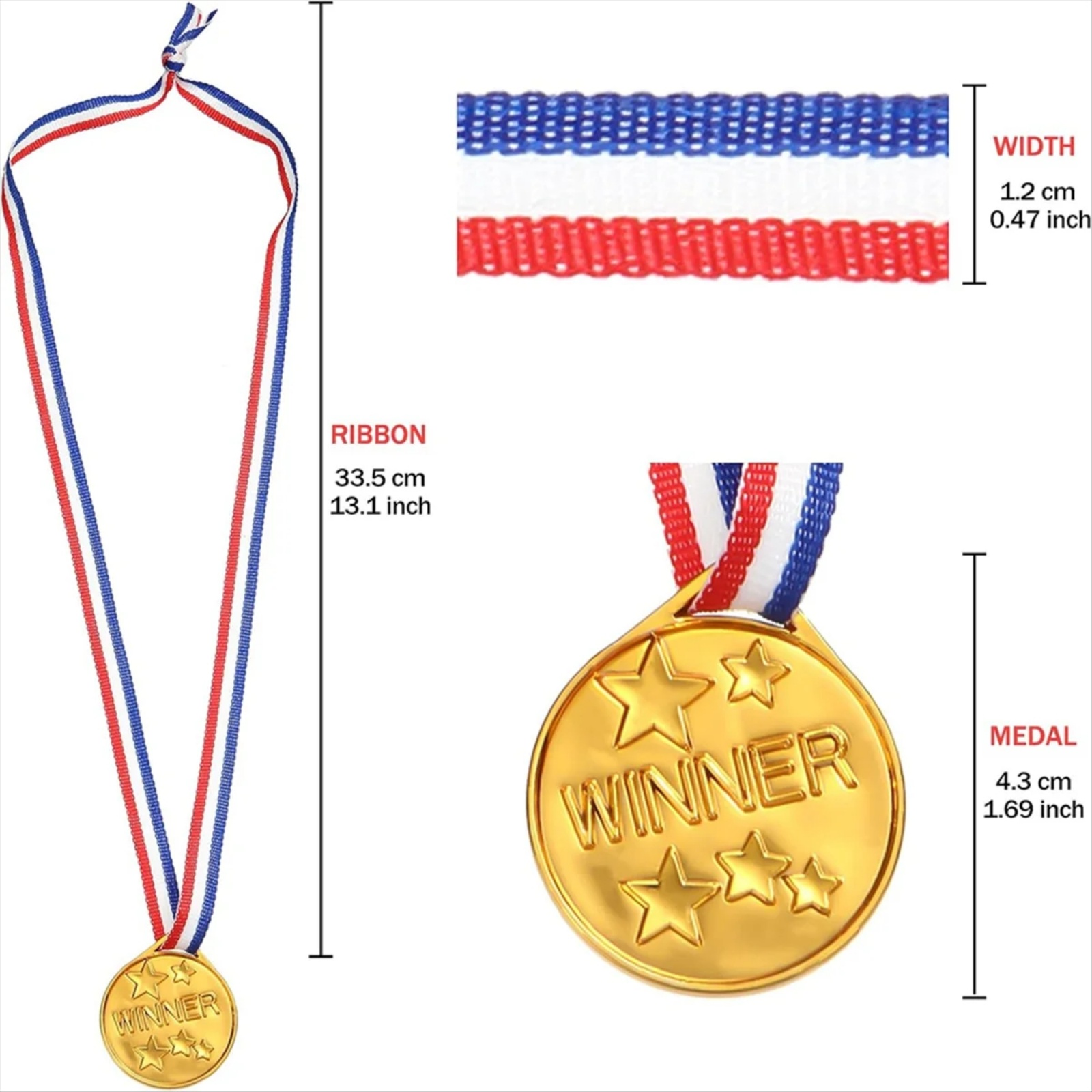 30Pcs Plastic Gold Winners Med - Party Games Gender Reveal review and price