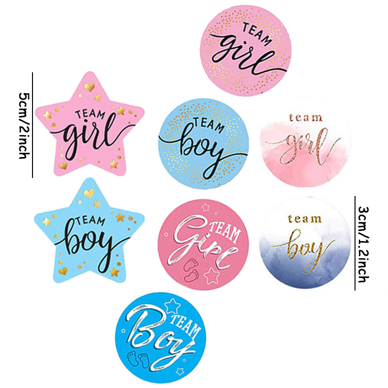 60Pcs Gender Reveal Stickers f - Party Games Gender Reveal review and price